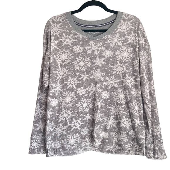 NAUTICA snowflake fleece long sleeve shirt, women's size small - Picture 1 of 6